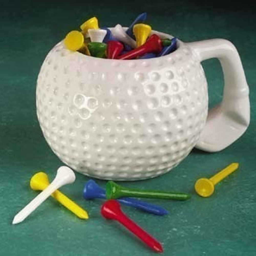 Golf Tee Mug White with Colorful Tees